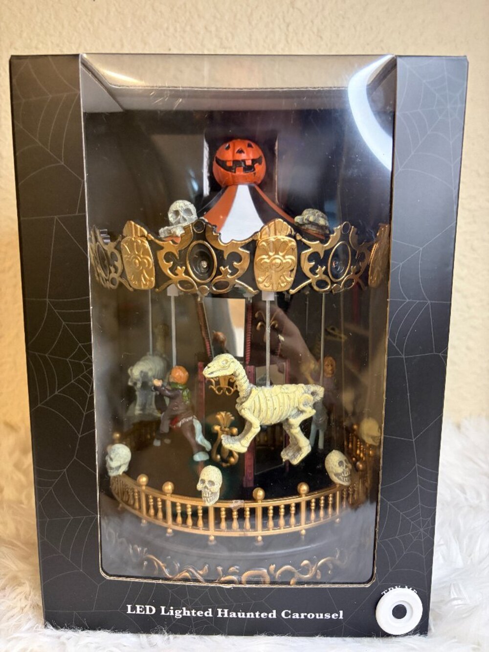 Spooky Hollow Haunted Carousel LED Lighted Animated Musical Halloween NIB